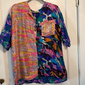Fun Vintage 100% Silk Blouse